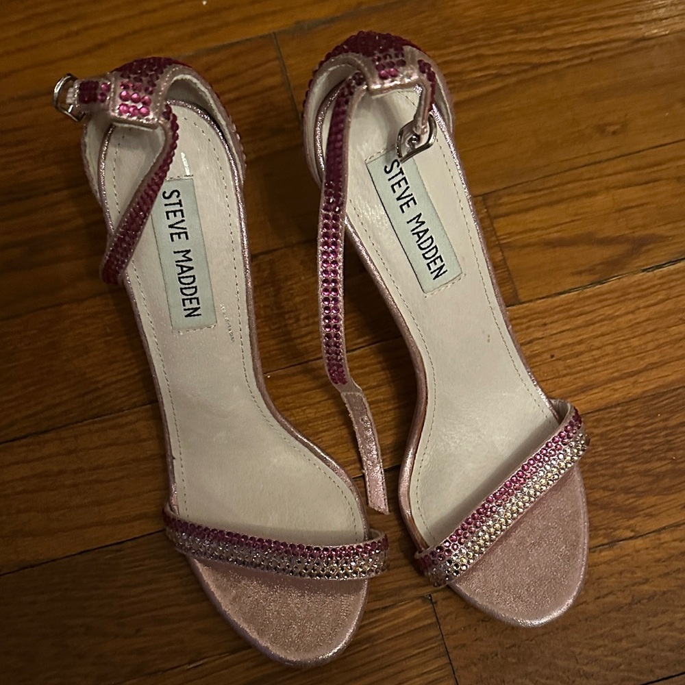 Steve Madden Glittering Pink Heels 6